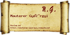 Mauterer Györgyi névjegykártya